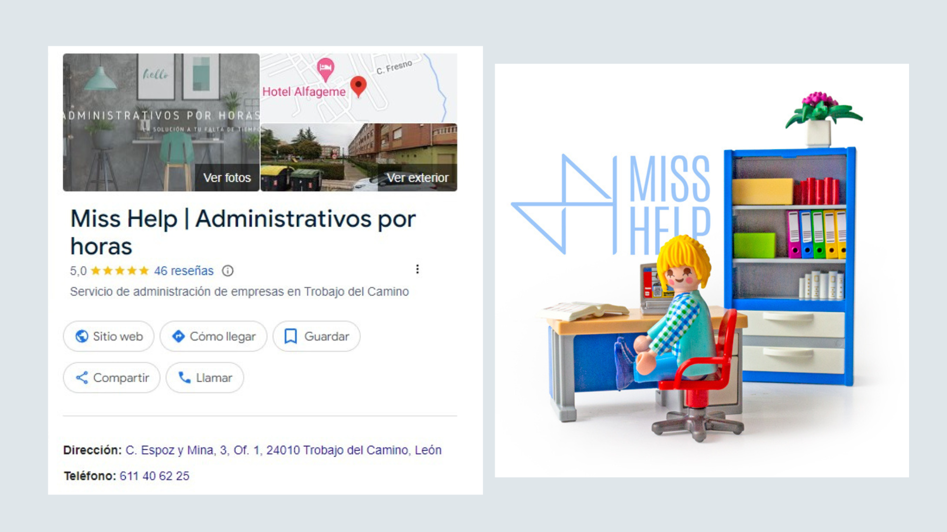 reseñas de google de miss help administrativo por horas